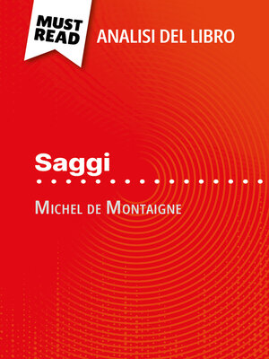 cover image of Saggi di Michel de Montaigne (Analisi del libro)